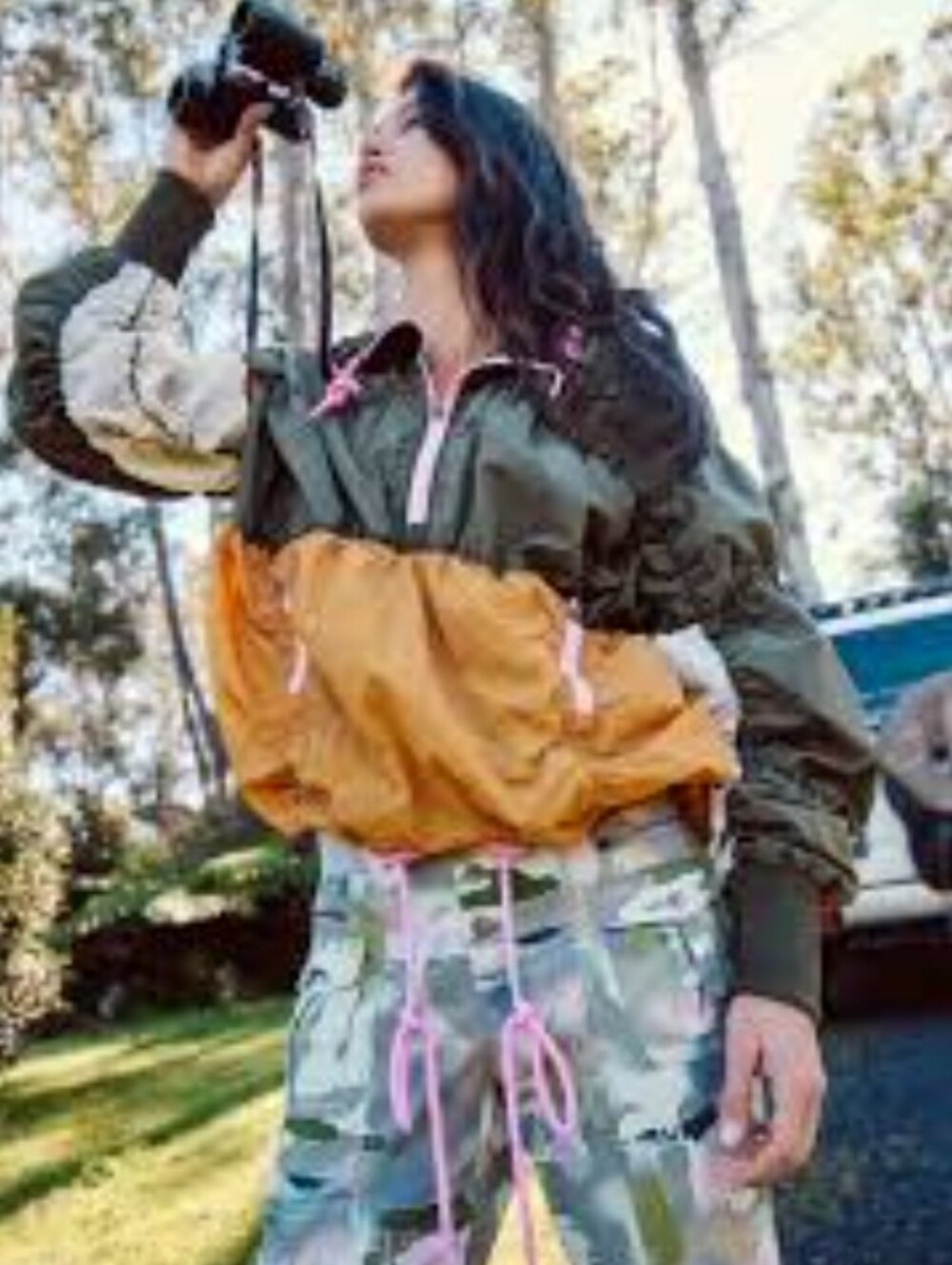 NWT Free People FP Movement Happy Camper Pullover Jacket - Marigold Combo